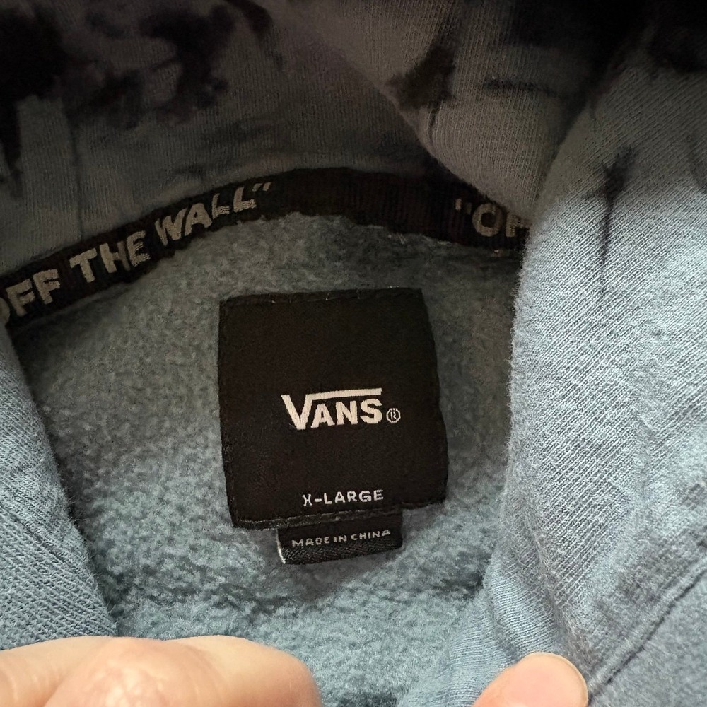 VANS Tie-Dye Hoodie Gray Black Youth X-Large Skater Preppy Casual Comfy - Picture 3 of 3